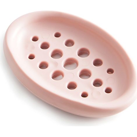 Silikon-Seifenschale, Ablage, Seifenablage mit Abtropffläche, Badezimmerzubehör, 1 Stück (Rosa)