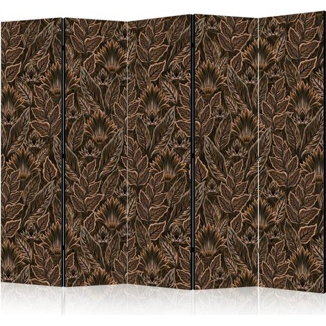 Paravento artgeist decorativo marrone 225x172 cm fliselina legno