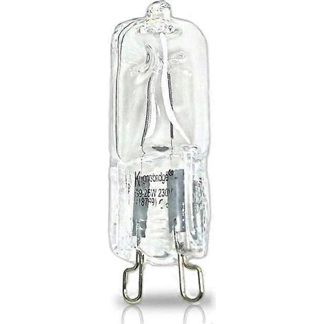 Lot de 2 ampoules halogènes G9 résistantes aux hautes températures, 40 W, 500 broches, 230 V, pour réfrigérateurs, fours et ventilateurs