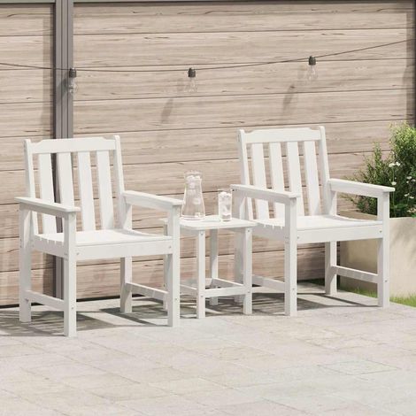 Garten-Esszimmerstuhl 2 pcs Weiß 65,5 x 59 x 88 cm HDPE
