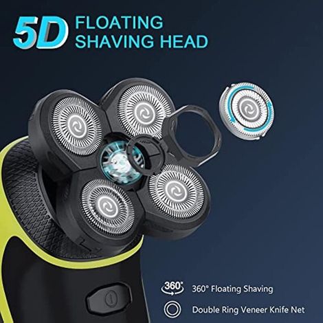 Bald Buddy, Lame remplaçable pour rasoir, Coupe-barbe à 5 têtes Lame remplaçable Tête de rasoir électrique facile à installer Convient pour les chauves et les visages (1/3)