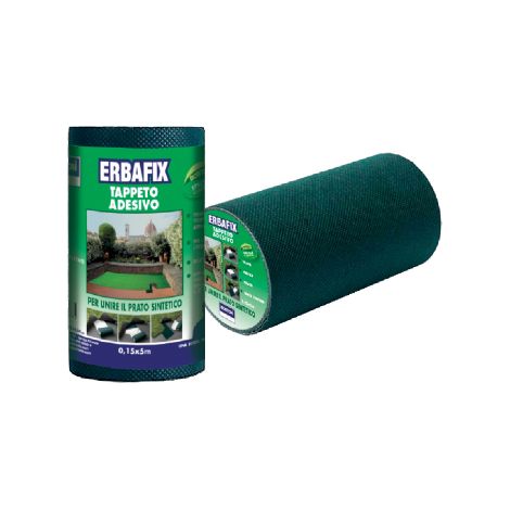 Ruban adhe'sif Erbafix pour assembler et fixer les pelouses synthe'tiques en rouleau de tissu non tisse' 5 m et 150 mm de haut