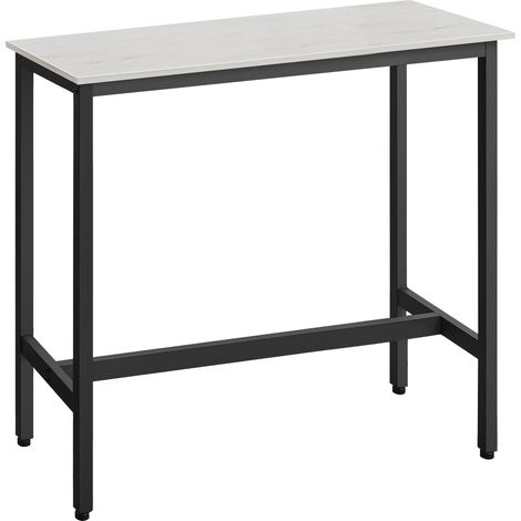 VASAGLE Tavolo da Bar Rettangolare Stretto, Tavolo da Cucina, Tavolo da Pranzo, Telaio in Metallo, 40 x 100 x 90 cm, Facile da Montare, Design Industriale, Bianco Vintage e Nero Inchiostro LBT010B73 (1/5)