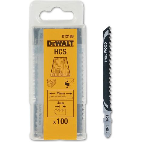 HCS Stichsägeblätter für gerade und schnelle Schnitte 100 Stück Dewalt DT2186
