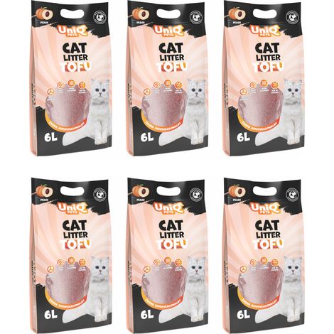 Uniq Pets  Arena para gatos biodegradable de TOFU  Envase 6l - 2,5kg - Brzoswkinia 6L x 6uds. (1/3)