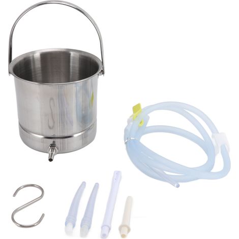 Kit pour lavement en silicone domestique (seau de 1,6 L, tuyau, embouts et sac de rangement) pour lavements d'hydrothérapie du côlon (1/5)