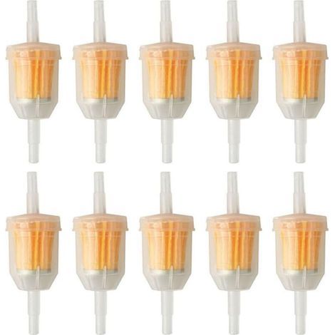Packung mit 10 Inline-Kraftstofffiltern, 6 mm/8 mm, Universal-Kraftstofffilter, Inline-Filterrohr für Motorrad, Roller, Generator, Rasenmäher (1/5)