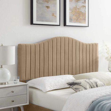 Serenity Mink Plush Double 26 inch Strutted Headboard