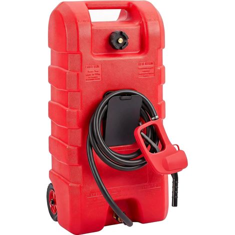 Depósito de combustible auxiliar, capacidad de 15 galones, material HDPE, manguera de 10 pies, caudal de la bomba de hasta 2,5 GPM, válvulas de cierre dobles de latón. (1/5)