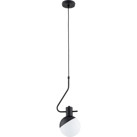Suspension moderne boule verre noir/blanc E14 10W Alfa (1/3)