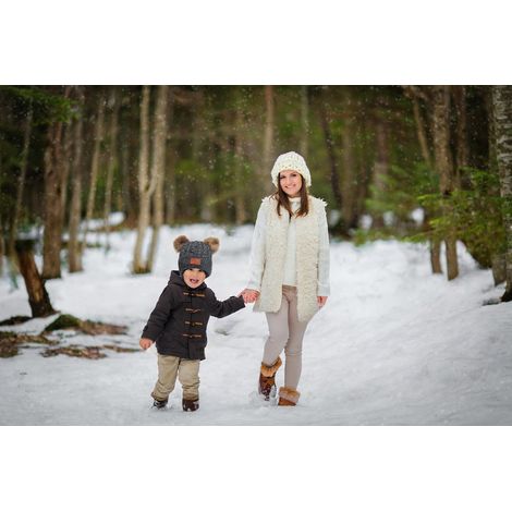Set invernale 3 in 1 per bambini: cappello, sciarpa e guanti. Scaldacollo caldo lavorato a maglia con fodera, cappello invernale con pon-pon. Set invernale per bambine e bambini dai 2 ai 6 anni.