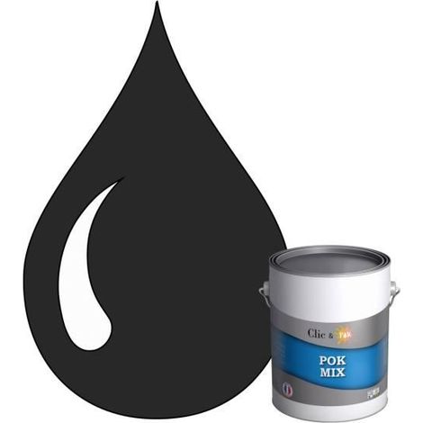 Peinture d'Accroche et Finition 2 en 1 - POK - POK MIX - Acrylique Satinée - RAL 9004 - 1L (1/4)
