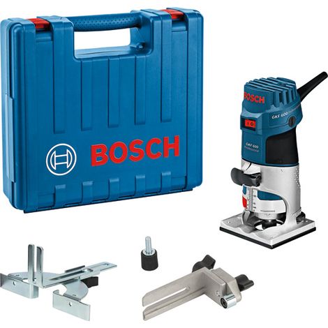 Bosch Professional – Affleureuse 600W pour fraisage précis – Vitesse 33 000 tr/min – Poignée ergonomique pour guidage à une main – Coffret de transport inclus - 060160A100