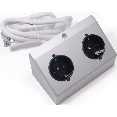 L&S Doble enchufe empotrable 230 V Plateado - 2000466 (1/3)