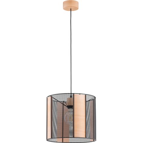Suspension cylindre NETIS Alfa bois clair noir Ø32 E27 (1/3)
