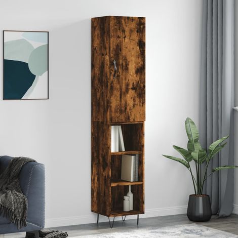 Highboard Räuchereiche 34,5x34x180 cm Holzwerkstoff