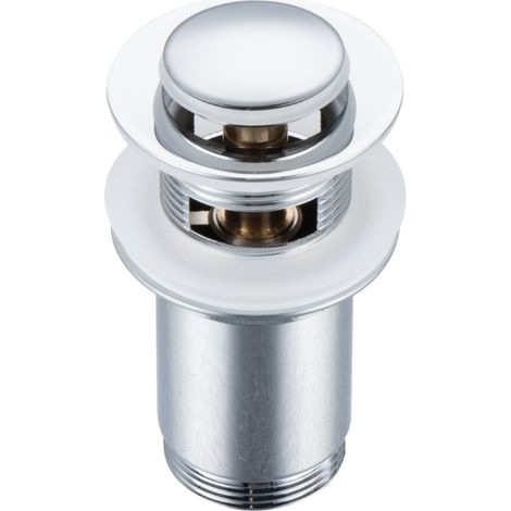 Tappo per lavabo in ottone Klik Klak E con troppopieno cromato (1/5)