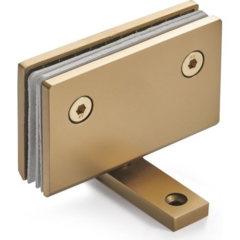 Charnière de porte en verre de salle de bain, pince pour porte de douche sans cadre, pince en acier inoxydable pour vitrine, pour verre de 8-12 mm, installation mur contre verre à 360 ° (1/5)