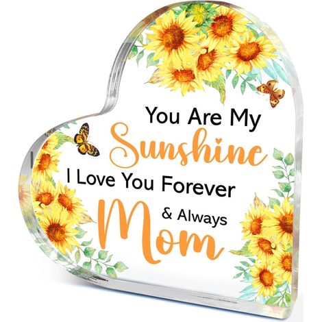 Plaque en acrylique cœur décoratif à poser, idée cadeau souvenir famille amis（10 cm) (1/4)