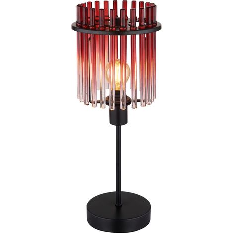 Globo - lámpara de mesa - GORLEY - rojo - vidrio - Ø 15cm - E14 -