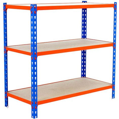 Simonrack Metallregal blau-orange Holz 900x1200 mm