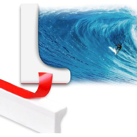 Couvre-lit de douche, seuil de douche de 200 cm, pliable, rebord de receveur de douche auto-adhésif pour cuisine, baignoire et lavabo, protection étanche, installation facile, blanc (1/5)