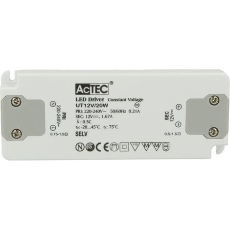Alimentatore Trasformatore CV Super Slim 14mm 12V 20W 1,67A