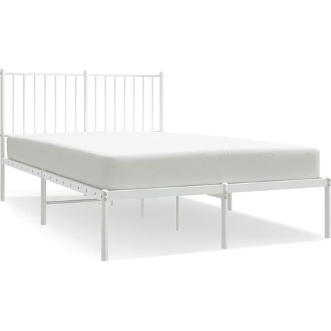 Maison Exclusive - Cadre de lit métal sans matelas et tête de lit blanc 120x190 cm