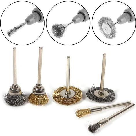 36 spazzole metalliche, spazzole per lucidatura in acciaio e ottone, spazzole metalliche, lucidatura, pulizia, ottone, kit di utensili rotanti (1/4)