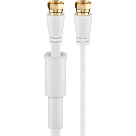 Goobay - Cable de conexión satélite plano/cable coaxial/cable TV extrafino/conector F dorado (Quick) a conector F (Quick) / doble apantallado / 80 dB / 10m, 67298