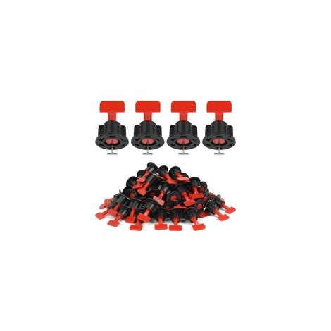 Kit de Nivellement de Carrelage 100 Pièces 1.5mm, Réutilisables, avec Cales et Broches Interchangeables pour Installation de Carrelage Précise