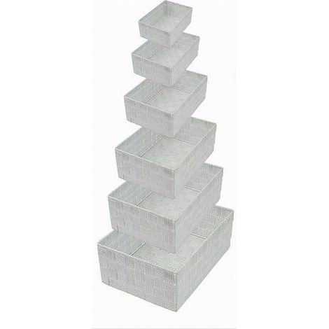Cleafe - Set 6 Pz Scatola In Tessuto Organizer Scaffali Porta Oggetti Grigio Chiaro 79066 - (1/5)