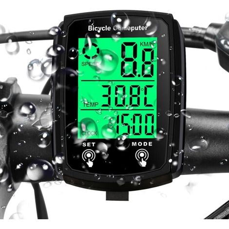 Compteur vélo sans fil Suivi trajet IPX6, 20 fonctions, écran LCD rétroéclairé Cyclistes (1/4)