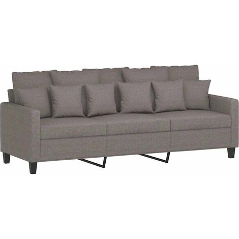 Divano a 3 Posti  Sofa Tortora 180 cm in Tessuto (1/5)