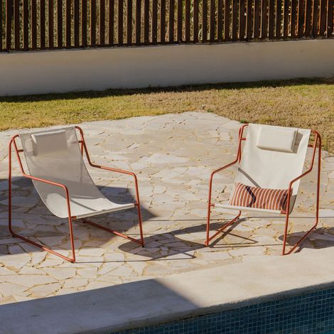 Pack de 2 hamacs avec accoudoirs en acier avec coussin Lorvian SKLUM Terracota (1/5)