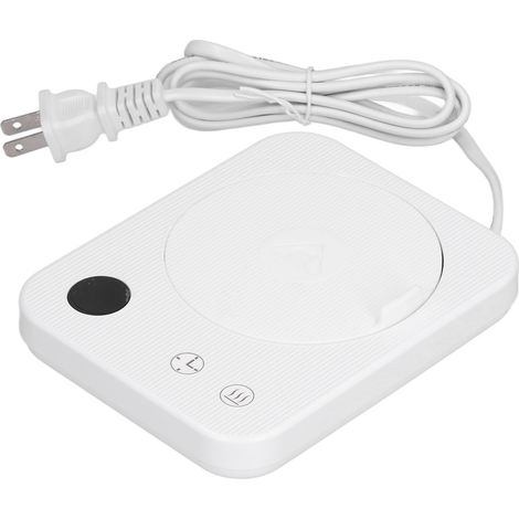 Réchaud à café blanc 3 modes de chauffe avec minuterie, base chauffante intelligente pour tasses céramique verre métal, prise US 110V (1/5)