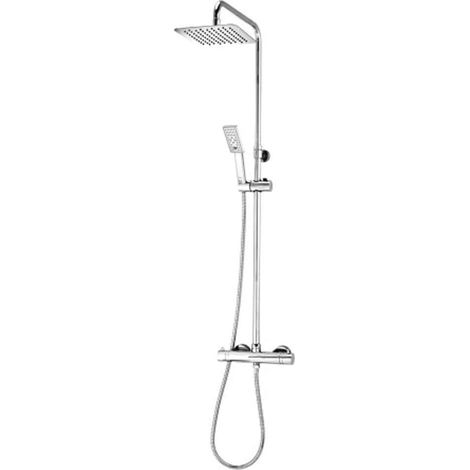 OMNIRES Uni - Duschset mit Thermostat, 20x20 cm, 3 Strahlarten, chrom Y1244XMCR (1/2)