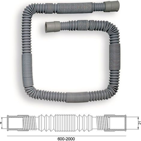 Tubo per scarico lavatrice estensibile mm. 600-2000 7859ESPG2100