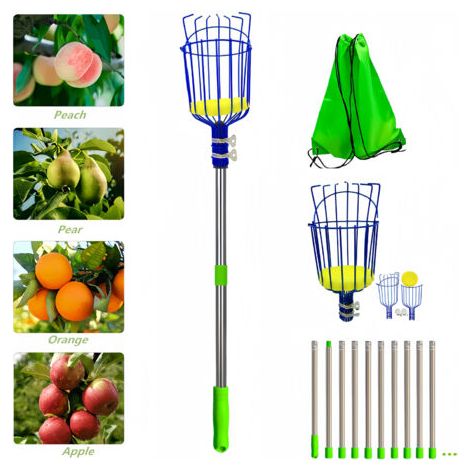 Ramasse-fruits télescopique portable réglable pour la maison Outil de jardinage pour une récolte facile dans les jardins (1/4)