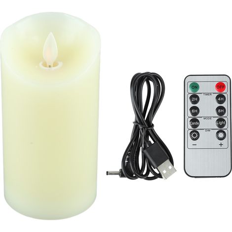Bougie LED rechargeable flameless électrique flickering paraffin 15cm télécommande couleur [Type: Bougie électrique] [Brand: Eclairo] [Model: ELF-2025] [Keywords: Remplaçable, Romantique]