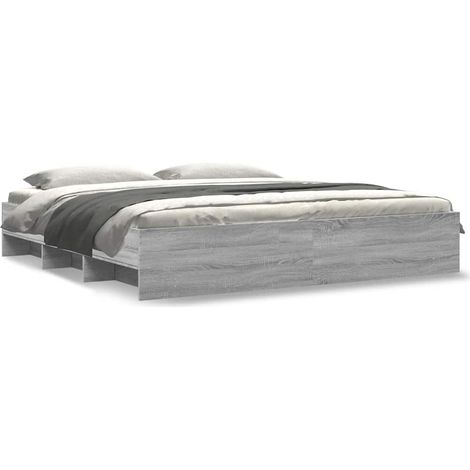 Maison Exclusive - Estructura de cama madera de ingeniería gris S (1/5)