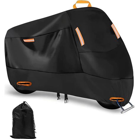 Funda para motocicleta, para exterior e interior, protección en tejido Oxford 210D con bandas reflectantes, resistente a la lluvia, el polvo, los rayos UV, la nieve y el viento, ideal para motocicleta (1/5)