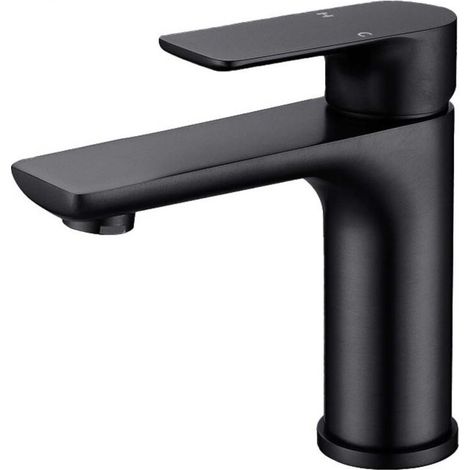 Robinet de salle de bain moderne, robinet d'évier au design élégant, cuisine, mitigeur en acier inoxydable, eau chaude et froide disponible, robinet en acier inoxydable noir-TONCHEAN