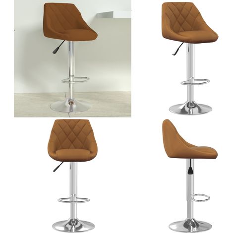 vidaXL Tabouret de bar Marron Velours (1/5)