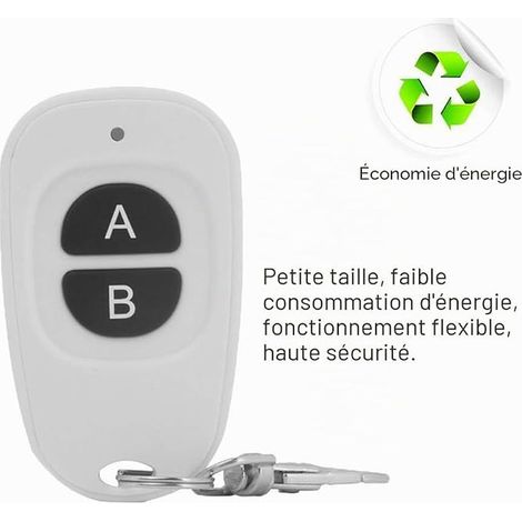 Transmetteur touches sans fil Relais RF Télécommande 433 MHz Émetteur 30-50 m pour porte de garage électrique/rideau/serrure/pompe à eau Moteur de contrôle