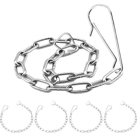 Chaînette de Clapet de Toilette Crochets, 5 Pièces, Argenté (1/5)