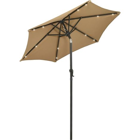 Maison Exclusive - Parasol de jardin avec lumières LED taupe 200x211 cm aluminium