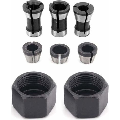 Kit adaptador de mandril para fresadora de máquinas de grabado y carpintería de alta precisión, ampliamente utilizado, convertidor de acero al carbono de 6 mm, 6,35 mm y 8 mm.