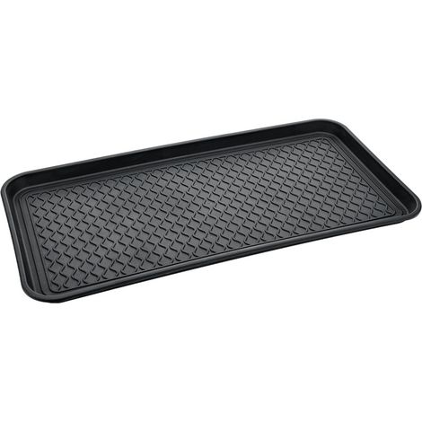 Rangement pour chaussures ou bottes - Plateau à chaussures en plastique noir 38 x 76,2 cm (1/5)