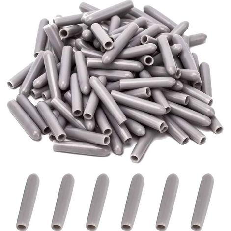 Capuchons pour Lave-Vaisselle [100 Pièces], Couvercle De Panier De Lave-Vaisselle, Capuchon du Lave-Vaisselle pour Protéger Les Broches pour Panier à Vaisselle, Antirouille(Gris) (1/4)